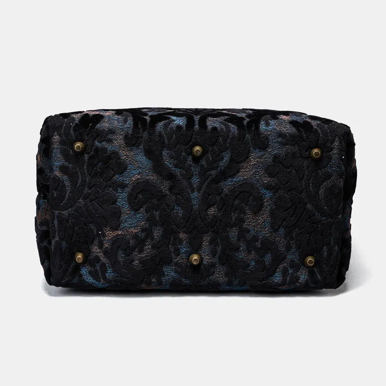 Vintage Damask Jacquard Fabric Convertible Travel Backpack Handbag